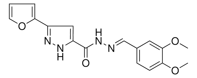 Sigma-Aldrich 5-FURAN-2-YL-2H-PYRAZOLE-3-CARBOXYLIC ACID (3,4-DIMETHOXY-BENZYLIDENE)-HYDRAZIDE,AldrichCPR