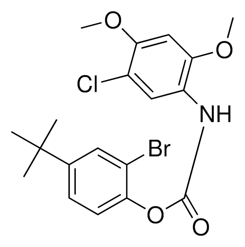 Sigma-Aldrich 2-BROMO-4-TERT-BUTYLPHENYL N-(5-CHLORO-2,4-DIMETHOXYPHENYL)CARBAMATE,AldrichCPR