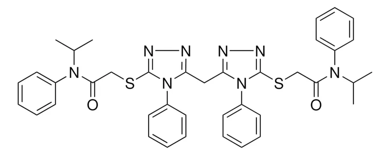 Sigma-Aldrich N-ISOPROPYL-2-({5-[(5-{[2-(ISOPROPYLANILINO)-2-OXOETHYL]SULFANYL}-4-PHENYL-4H-1,2,4-TRIAZOL-3-YL)METHYL]-4-PHENYL-4H-1,2,4-TRIAZOL-3-YL}SULFANYL)-N-PHENYLACETAMIDE，AldrichCPR