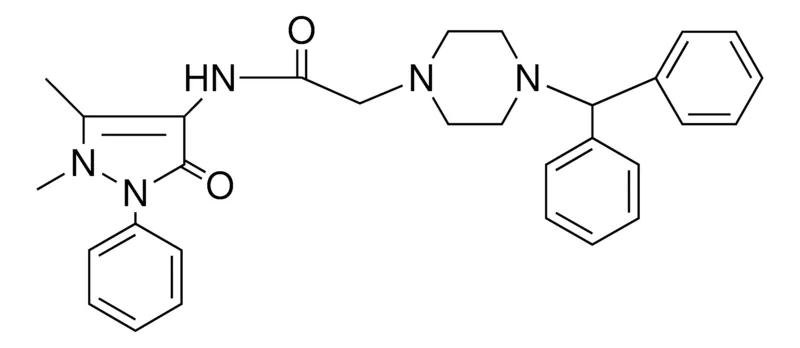 Sigma-Aldrich 2-(4-BENZHYDRYL-PIPERAZIN-1-YL)-N-(1,5-DI-ME-3-OXO-2-PH-PYRAZOL-4-YL)-ACETAMIDE,AldrichCPR