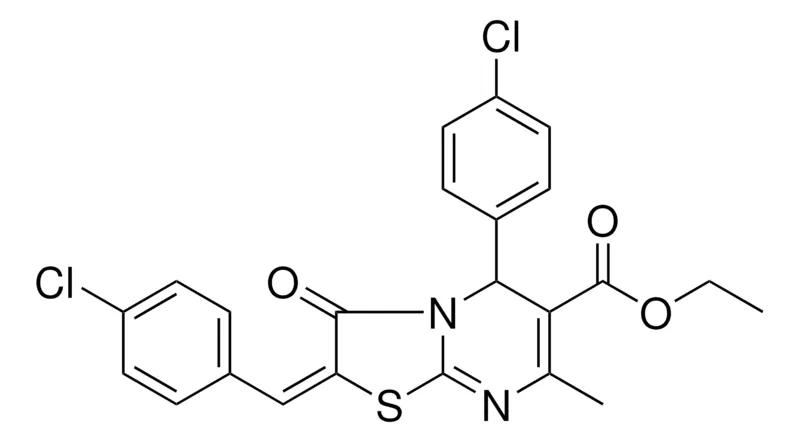 Sigma-Aldrich ETHYL (2E)-2-(4-CHLOROBENZYLIDENE)-5-(4-CHLOROPHENYL)-7-METHYL-3-OXO-2,3-DIHYDRO-5H-[1,3]THIAZOLO[3,2-A]PYRIMIDINE-6-CARBOXYLATE，AldrichCPR