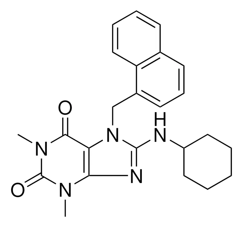 Sigma-Aldrich 8-(CYCLOHEXYLAMINO)-1,3-DI-ME-7-(1-NAPHTHYL-ME)-3,7-DIHYDRO-1H-PURINE-2,6-DIONE,AldrichCPR