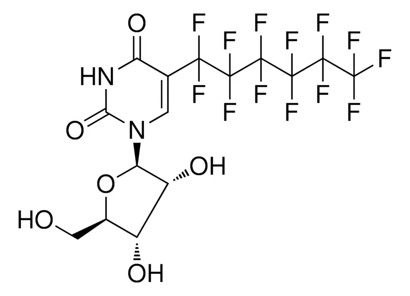 Sigma-Aldrich 1-((2R,3R,4S,5R)-3,4-DIHYDROXY-5-(HYDROXYMETHYL)TETRAHYDROFURAN-2-YL)-5-(PERFLUOROHEXYL)PYRIMIDINE-2,4(1H,3H)-DIONE,AldrichCPR