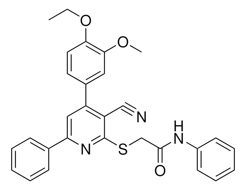 Sigma-Aldrich 2-(3-CYANO-4-(4-ETHOXY-3-MEO-PH)-6-PH-PYRIDIN-2-YLSULFANYL)-N-PHENYL-ACETAMIDE,AldrichCPR