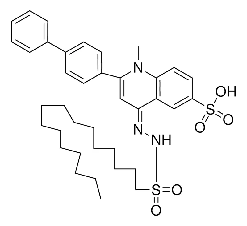 Sigma-Aldrich 1-HEXADECANESULFONIC (2-(4-BIPHENYL)-1-ME-6-SULFO-4(1H)-QUINOLYLIDENE)HYDRAZIDE,AldrichCPR