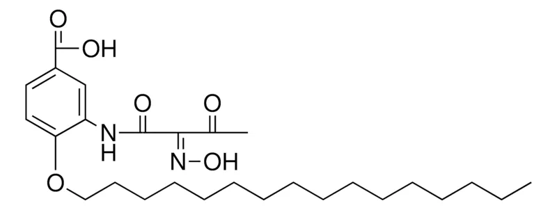 Sigma-Aldrich 4-HEXADECYLOXY-3-(2-(HYDROXYIMINO)-ACETOACETAMIDO)-BENZOIC ACID,AldrichCPR
