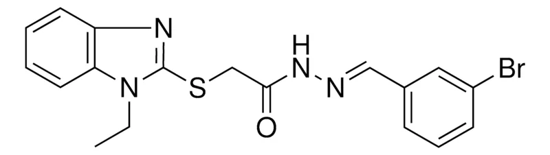 Sigma-Aldrich 2-(1-ET-1H-BENZOIMIDAZOL-2-YLSULFANYL)-ACETIC ACID (3-BR-BENZYLIDENE)-HYDRAZIDE,AldrichCPR