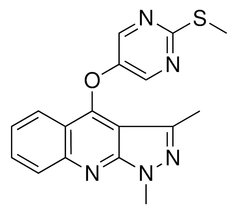 Sigma-Aldrich 1,3-DIMETHYL-4-((2-(METHYLTHIO)-5-PYRIMIDINYL)OXY)-1H-PYRAZOLO(3,4-B)QUINOLINE,AldrichCPR