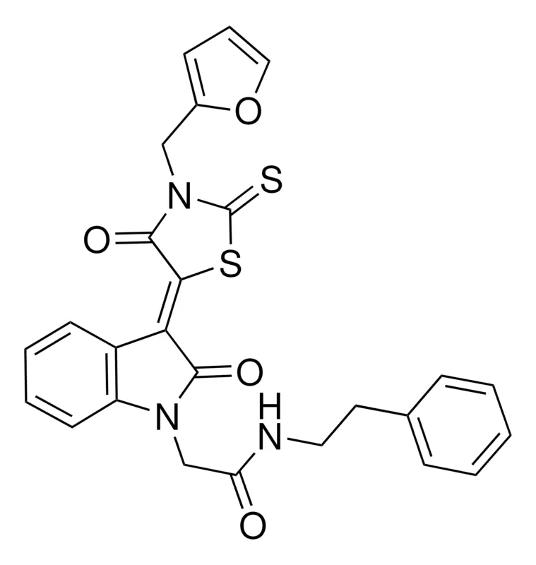 Sigma-Aldrich 2-{(3Z)-3-[3-(2-FURYLMETHYL)-4-OXO-2-THIOXO-1,3-THIAZOLIDIN-5-YLIDENE]-2-OXO-2,3-DIHYDRO-1H-INDOL-1-YL}-N-(2-PHENYLETHYL)ACETAMIDE，AldrichCPR
