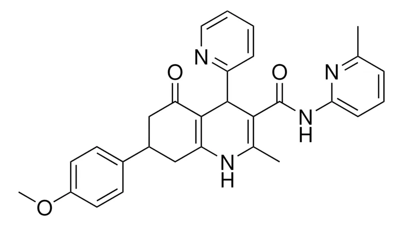 Sigma-Aldrich 7-(4-METHOXYPHENYL)-2-METHYL-N-(6-METHYL-2-PYRIDINYL)-5-OXO-4-(2-PYRIDINYL)-1,4,5,6,7,8-HEXAHYDRO-3-QUINOLINECARBOXAMIDE,AldrichCPR