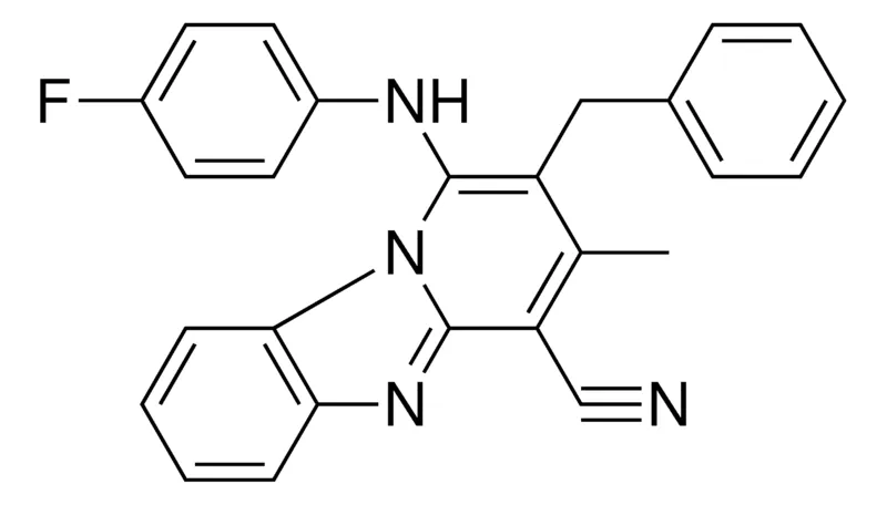 Sigma-Aldrich 2-BENZYL-1-(4-F-PHENYLAMINO)3-ME-BENZO(4,5)IMIDAZO(1,2-A)PYRIDINE-4-CARBONITRILE,AldrichCPR