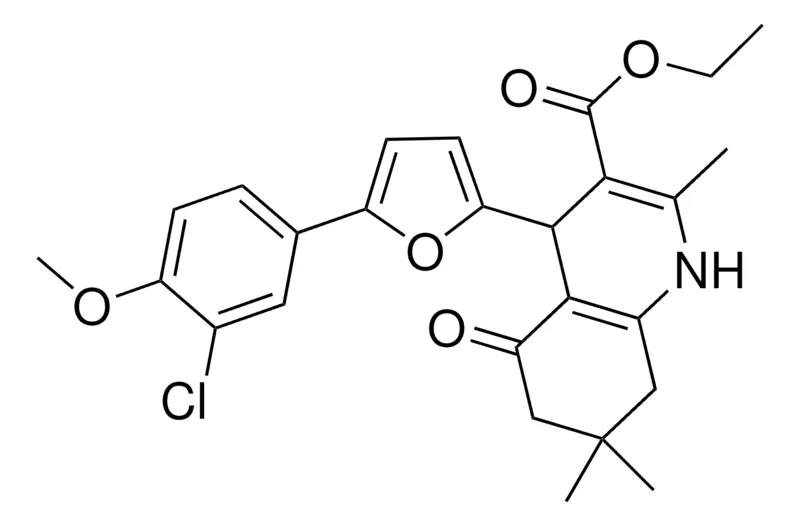 Sigma-Aldrich ETHYL 4-(5-(3-CHLORO-4-METHOXYPHENYL)-2-FURYL)-2,7,7-TRIMETHYL-5-OXO-1,4,5,6,7,8-HEXAHYDRO-3-QUINOLINECARBOXYLATE,AldrichCPR
