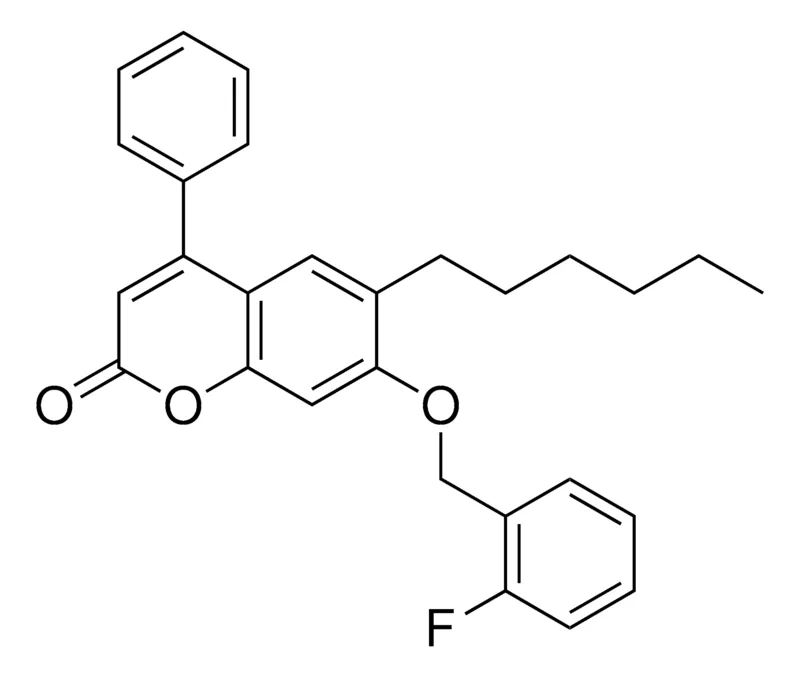 Sigma-Aldrich 7-(2-FLUORO-BENZYLOXY)-6-HEXYL-4-PHENYL-CHROMEN-2-ONE,AldrichCPR