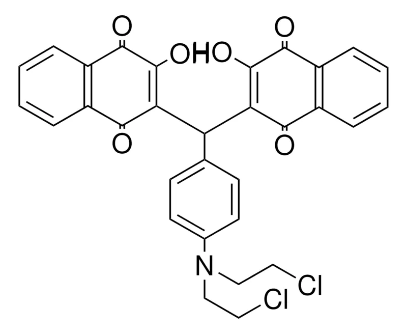 Sigma-Aldrich Q107 3,3'-(4-(BIS(2-CHLOROETHYL)AMINO)BENZYLIDENE)BIS(2-OH-1,4-NAPHTHOQUINONE)，AldrichCPR