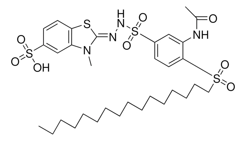Sigma-Aldrich ACETAMIDOHEXADECYLSULFONYLBENZENESULFONIC (ME-SULFO-BENZOTHIAZOLINYLIDEN)HYDRAZ，AldrichCPR