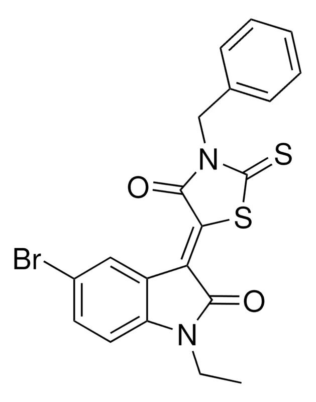 Sigma-Aldrich (3Z)-3-(3-BENZYL-4-OXO-2-THIOXO-1,3-THIAZOLIDIN-5-YLIDENE)-5-BROMO-1-ETHYL-1,3-DIHYDRO-2H-INDOL-2-ONE,AldrichCPR