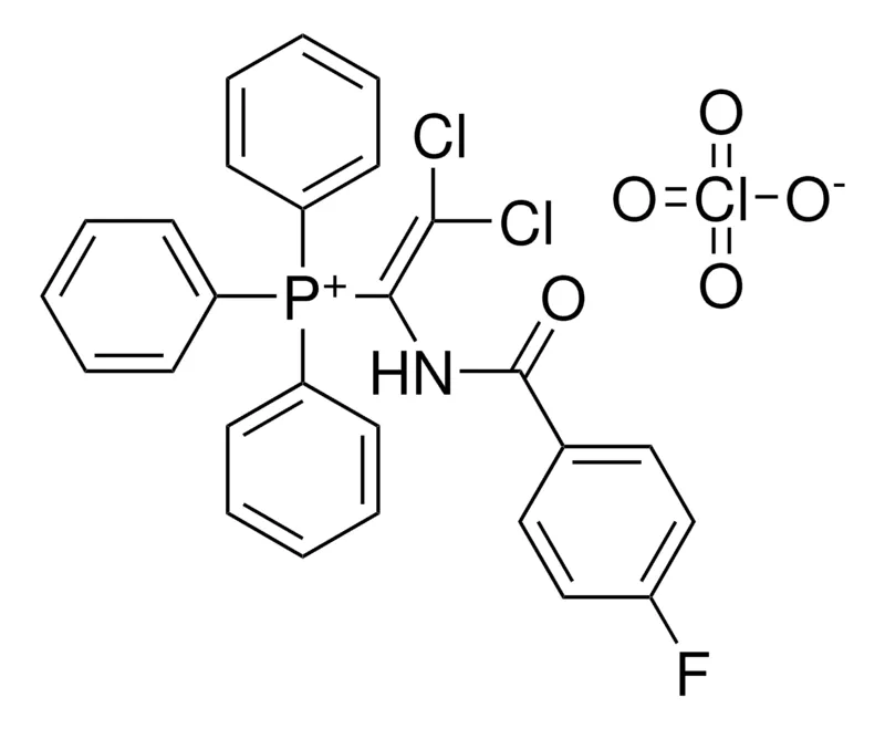 Sigma-Aldrich (2,2-DICHLORO-1-(4-F-BENZOYLAMINO)-VINYL)-TRIPHENYL-PHOSPHONIUM, PERCHLORATE,AldrichCPR