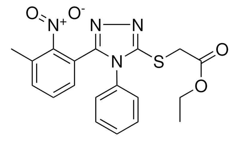 Sigma-Aldrich (5-(3-ME-2-NITRO-PH)-4-PH-4H-(1,2,4)TRIAZOL-3-YLSULFANYL)-ACETIC ACID ET ESTER,AldrichCPR