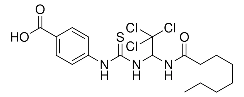 Sigma-Aldrich 4-(3-(2,2,2-TRICHLORO-1-OCTANOYLAMINO-ETHYL)-THIOUREIDO)-BENZOIC ACID,AldrichCPR