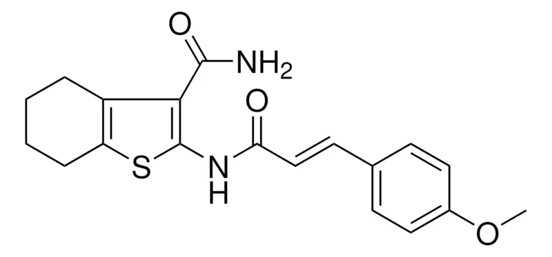 Sigma-Aldrich 2-((3-(4-MEO-PH)ACRYLOYL)AMINO)4,5,6,7-TETRAHYDRO-1-BENZOTHIOPHENE-3-CARBOXAMIDE,AldrichCPR