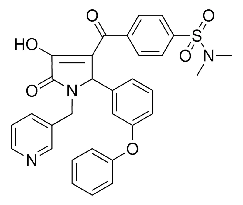 Sigma-Aldrich 4-{[4-HYDROXY-5-OXO-2-(3-PHENOXYPHENYL)-1-(3-PYRIDINYLMETHYL)-2,5-DIHYDRO-1H-PYRROL-3-YL]CARBONYL}-N,N-DIMETHYLBENZENESULFONAMIDE，AldrichCPR