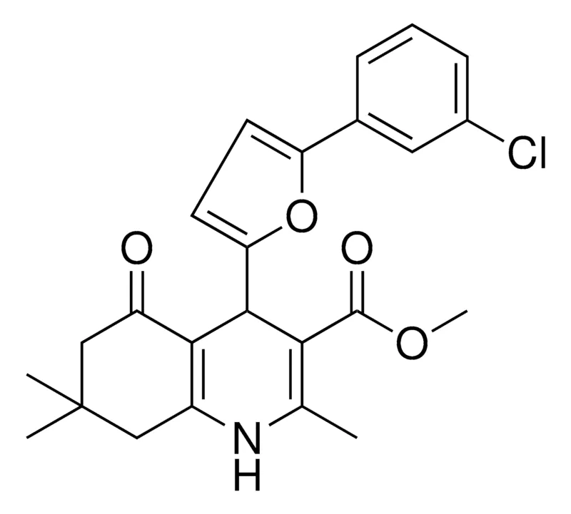 Sigma-Aldrich METHYL 4-[5-(3-CHLOROPHENYL)-2-FURYL]-2,7,7-TRIMETHYL-5-OXO-1,4,5,6,7,8-HEXAHYDRO-3-QUINOLINECARBOXYLATE，AldrichCPR