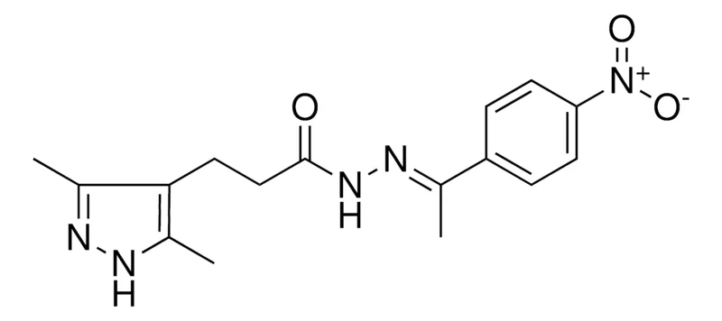 Sigma-Aldrich 3-(3,5-DI-ME-1H-PYRAZOL-4-YL)PROPIONIC ACID (1-(4-NITRO-PH)-ETHYLIDENE)HYDRAZIDE,AldrichCPR