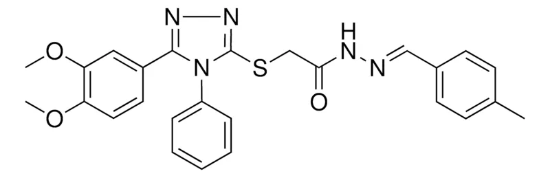 Sigma-Aldrich 2-{[5-(3,4-DIMETHOXYPHENYL)-4-PHENYL-4H-1,2,4-TRIAZOL-3-YL]SULFANYL}-N'-[(E)-(4-METHYLPHENYL)METHYLIDENE]ACETOHYDRAZIDE，AldrichCPR