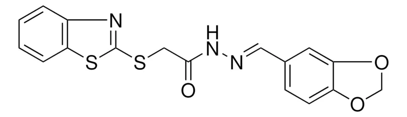 Sigma-Aldrich 2(BENZOTHIAZOL-2-YLSULFANYL)ACETIC ACID BENZO(1,3)DIOXOL-5-YLMETHYLENE-HYDRAZIDE,AldrichCPR