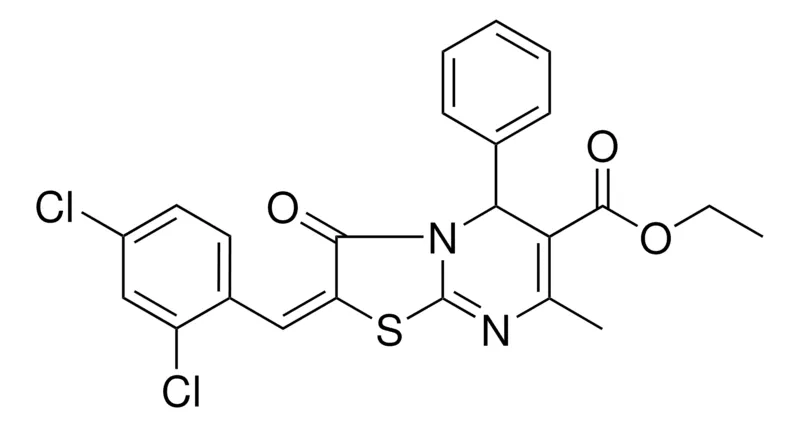 Sigma-Aldrich ETHYL (2E)-2-(2,4-DICHLOROBENZYLIDENE)-7-METHYL-3-OXO-5-PHENYL-2,3-DIHYDRO-5H-[1,3]THIAZOLO[3,2-A]PYRIMIDINE-6-CARBOXYLATE，AldrichCPR