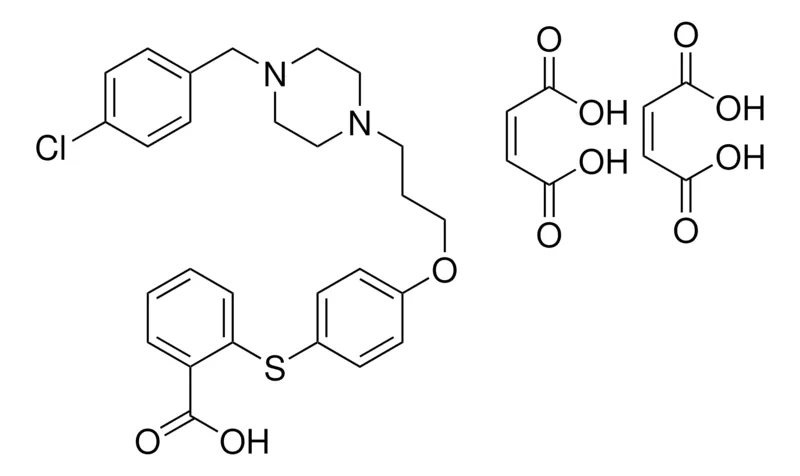Sigma-Aldrich 2-[(4-{3-[4-(4-CHLOROBENZYL)-1-PIPERAZINYL]PROPOXY}PHENYL)SULFANYL]BENZOIC ACID COMPOUND WITH (2Z)-2-BUTENEDIOIC ACID，AldrichCPR