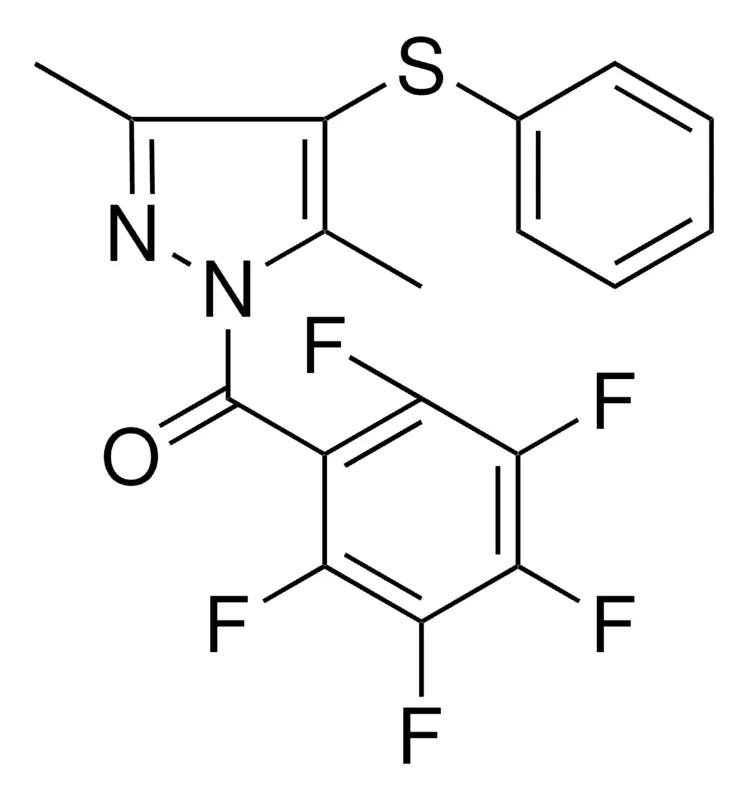 Sigma-Aldrich (3,5-DIMETHYL-4-PHENYLSULFANYL-PYRAZOL-1-YL)-(2,3,4,5,6-PENTAFLUORO-PH)METHANONE,AldrichCPR