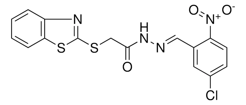 Sigma-Aldrich 2-(BENZOTHIAZOL-2-YLSULFANYL)-ACETIC ACID (5-CL-2-NITRO-BENZYLIDENE)-HYDRAZIDE，AldrichCPR