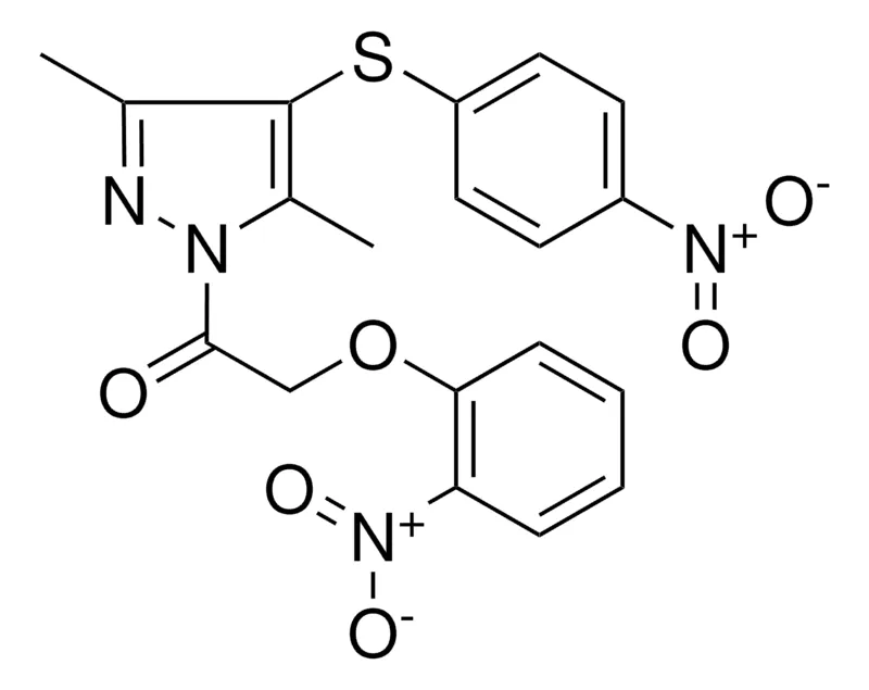 Sigma-Aldrich 1-(3,5-DI-ME-4-(4-NITRO-PHENYLSULFANYL)-PYRAZOL-1-YL)2-(2-NITRO-PHENOXY)ETHANONE,AldrichCPR
