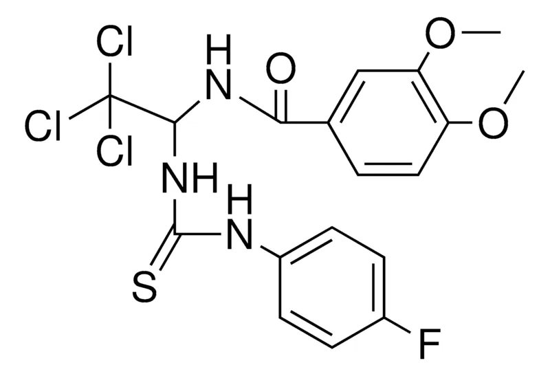 Sigma-Aldrich 3,4-DIMETHOXY-N-(2,2,2-TRICHLORO-1-(3-(4-F-PHENYL)-THIOUREIDO)-ETHYL)-BENZAMIDE,AldrichCPR