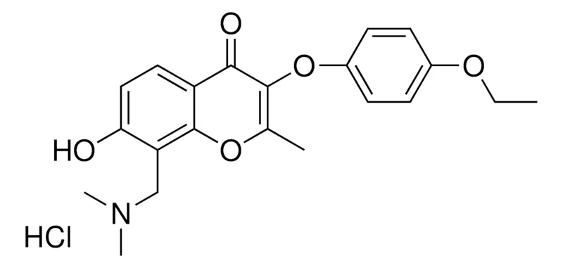 Sigma-Aldrich 8-DIMETHYLAMINOMETHYL-3(4-ETHOXY-PHENOXY)-7-HO-2-ME-CHROMEN-4-ONE, HYDROCHLORIDE,AldrichCPR