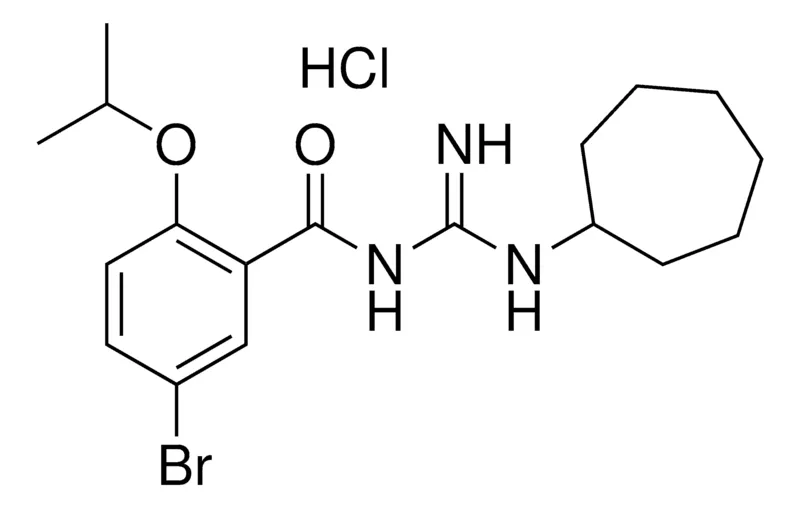 Sigma-Aldrich N-(5-BROMO-2-ISOPROPOXYBENZOYL)-N'-CYCLOHEPTYLGUANIDINE HYDROCHLORIDE,AldrichCPR