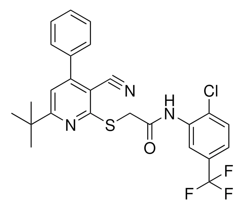 Sigma-Aldrich 2-(6-TERT-BU-3-CYANO-4-PH-PYRIDIN-2-YLSULFANYL)-N-(2-CL-5-TRI-F-ME-PH)-ACETAMIDE,AldrichCPR