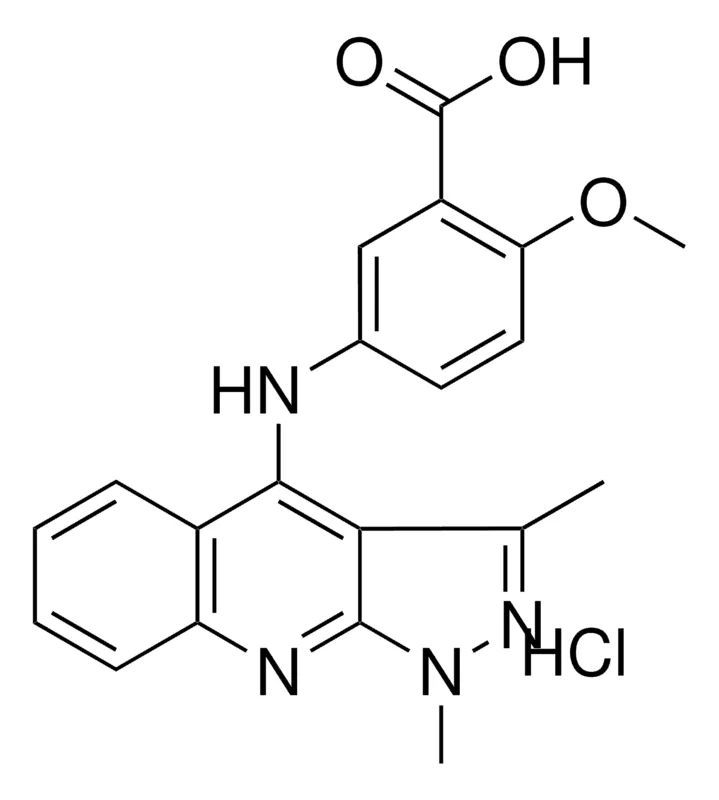 Sigma-Aldrich 5((1,3-DIMETHYL-1H-PYRAZOLO(3,4-B)QUINOLIN-4-YL)AMINO)-2-METHOXYBENZOIC ACID HCL,AldrichCPR