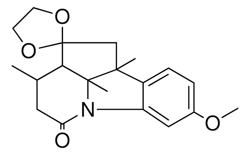 Sigma-Aldrich 9,9(ETHYLENEDIOXY)3-MEO-OCTA-H-8,10A,10B-TRIMEBENZ(B)CYCLOPENT(HI)INDOLIZIN-6ONE,AldrichCPR