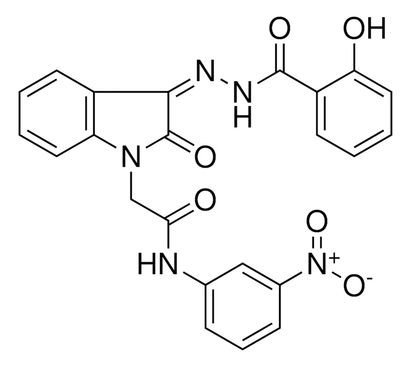 Sigma-Aldrich 2-(3-((2-HO-BENZOYL)-HYDRAZONO)-2-OXO-2,3-2H-INDOL-1-YL)-N-(3-NITRO-PH)ACETAMIDE,AldrichCPR