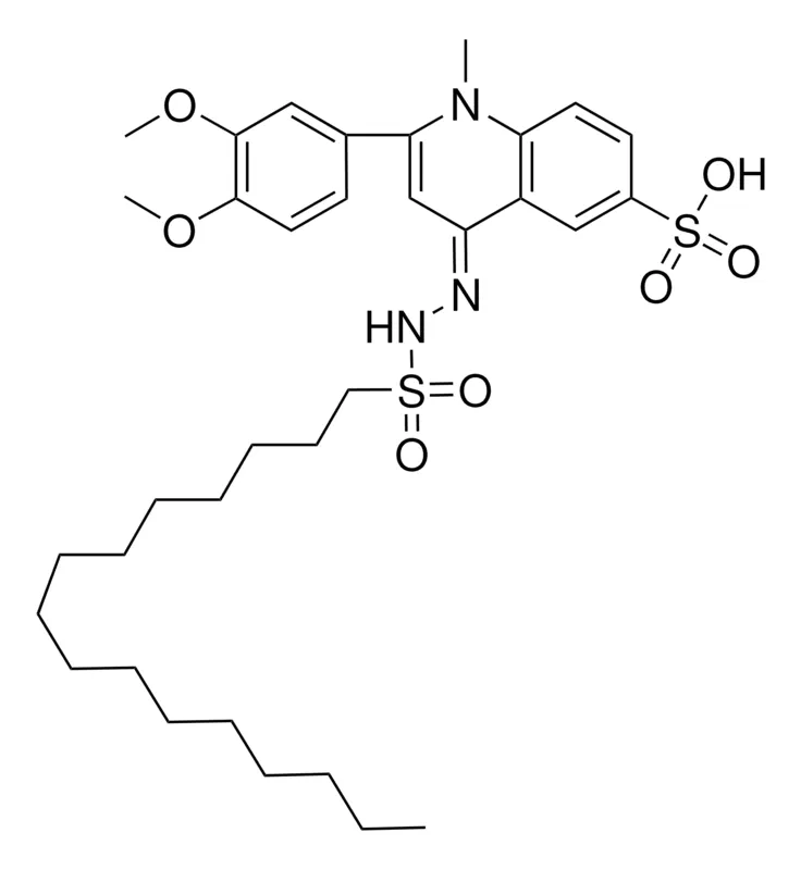 Sigma-Aldrich 1-HEXADECANESULFONIC (2(3,4-DIMETHOXY-PH)-1-ME-6-SULFO-4-QUINOLYLIDENE)HYDRAZIDE,AldrichCPR