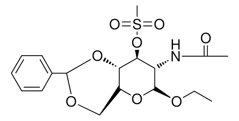 Sigma-Aldrich ETHYL 2-(ACETYLAMINO)-4,6-O-BENZYLIDENE-2-DEOXY-3-O-(METHYLSULFONYL)-BETA-L-GLUCOPYRANOSIDE，AldrichCPR