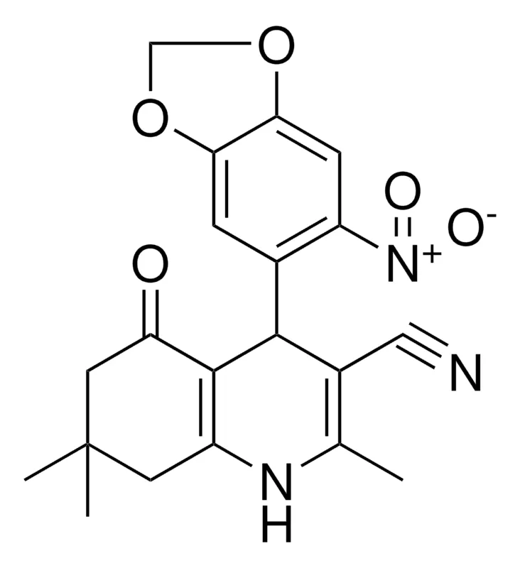 Sigma-Aldrich 2,7,7-TRIMETHYL-4-(6-NITRO-1,3-BENZODIOXOL-5-YL)-5-OXO-1,4,5,6,7,8-HEXAHYDRO-3-QUINOLINECARBONITRILE,AldrichCPR