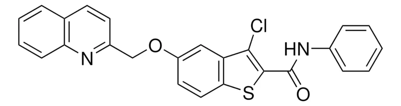 Sigma-Aldrich 3-CHLORO-N-PHENYL-5-(2-QUINOLINYLMETHOXY)-1-BENZOTHIOPHENE-2-CARBOXAMIDE,AldrichCPR