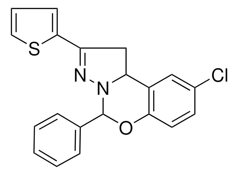 Sigma-Aldrich 8-CL-4-PH-2-THIOPHEN-2-YL-1,9B-DIHYDRO-5-OXA-3,3A-DIAZA-CYCLOPENTA(A)NAPHTHALENE,AldrichCPR
