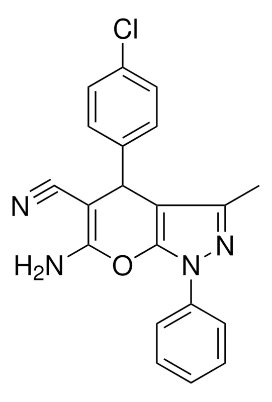 Sigma-Aldrich 6-AMINO-4-(4-CL-PH)-3-ME-1-PH-1,4-DIHYDRO-PYRANO(2,3-C)PYRAZOLE-5-CARBONITRILE,AldrichCPR