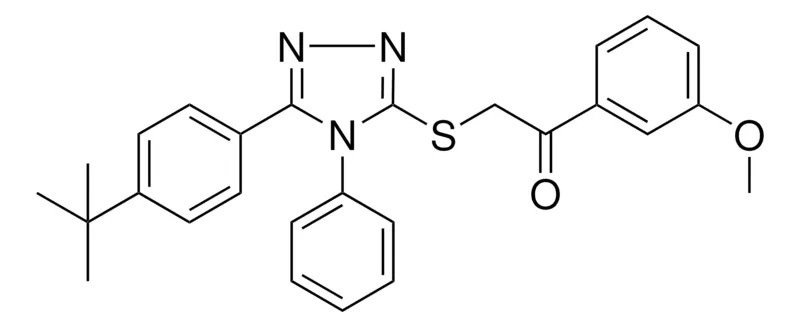 Sigma-Aldrich 2-((5-(4-TERT-BUTYLPHENYL)-4-PH-4H-1,2,4-TRIAZOL-3-YL)THIO)-1-(3-MEO-PH)ETHANONE,AldrichCPR
