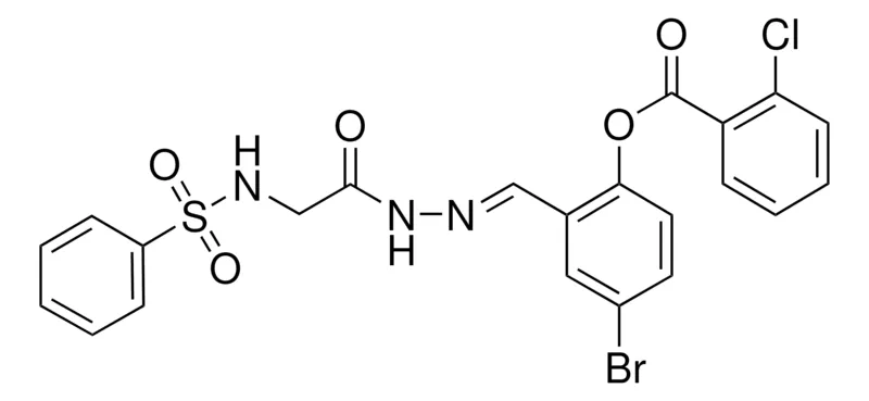 Sigma-Aldrich 4-BR-2-(2-(((PHENYLSULFONYL)AMINO)AC)CARBOHYDRAZONOYL)PHENYL 2-CHLOROBENZOATE,AldrichCPR