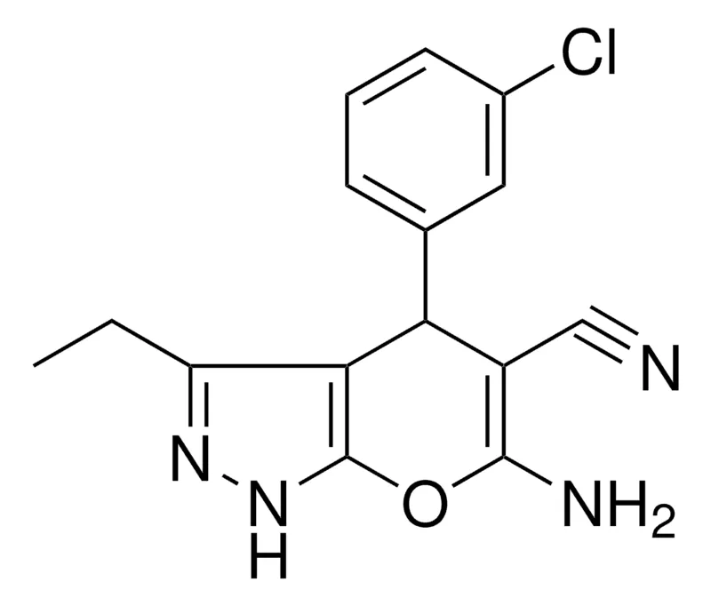 Sigma-Aldrich 6-AMINO-4-(3-CHLOROPHENYL)-3-ET-1,4-DIHYDROPYRANO(2,3-C)PYRAZOLE-5-CARBONITRILE,AldrichCPR